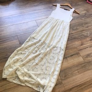 Ruby Rox White Lace Maxi Dress